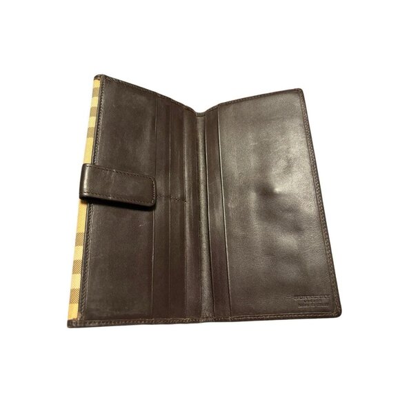 Burberry Canvas Leather Nova Check Bifold Continental Long Wallet Luxury Lux - Picture 4 of 7